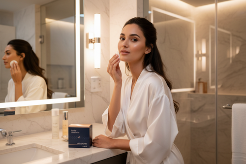 Skinbetter Science AlphaRet Peel Pads lifestyle bathroom shot