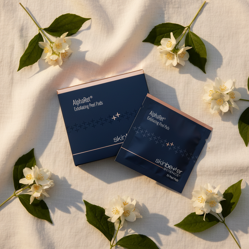 Skinbetter Science AlphaRet Peel Pads luxury flat lay
