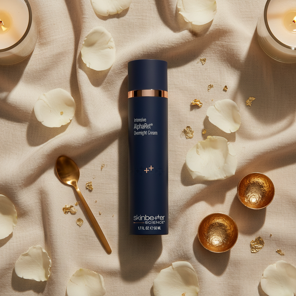 Luxury flat lay with rose petals